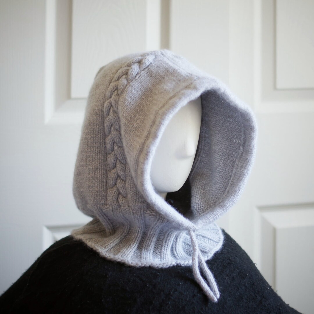 Pure Wool Knitted Hood with Cable Detail – Soft Winter Balaclava, Cozy Drawstring Knit Hood, Optional Sherpa Lining MakerPlace by Michaels